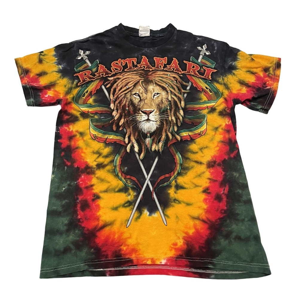Delta Pro Weight Rastafari Lion of Judah Tie Dye T-Shirt Mens Medium Reggae Tee‎